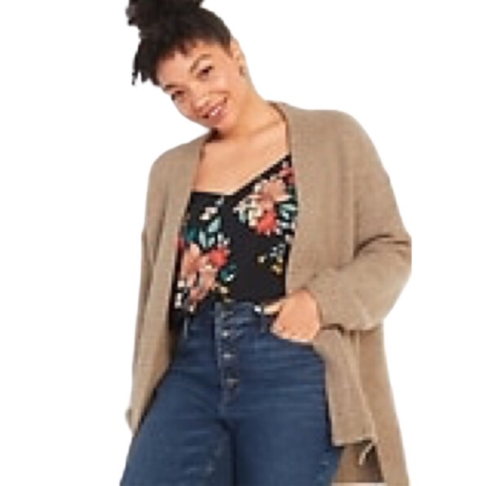 NWT Old Navy Thick Garter-Stitch Cardigan Sweater Khaki Tan XL